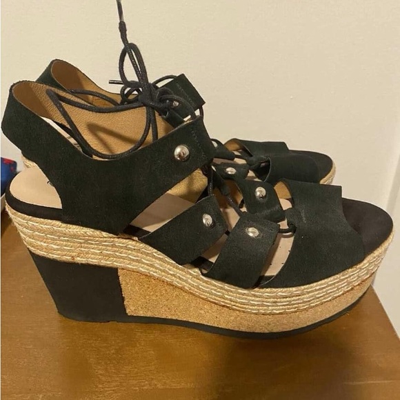 Kanna Black Espadrille Sandals - Picture 1 of 4